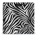Zebra Print Bathroom Scale Rounded Smart Scale for Body Weight Automatic Power On/Off Weight Scales Accurate Bathroom Digital Scales for Pet Home Bedroom Kitchen