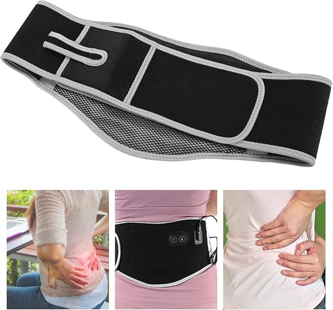 Adjust Heated Waist Belt Electric Heat Pads Fast Heating Lower Back Massager Heat Belly Wrap Belt with Vibration Massage Waist Wrap Belt Portable Heating Pad for Back Lumbar Waist