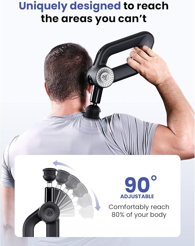 BOB AND BRAD D6 Pro Plus Massage Gun with Heat Deep Tissue Percussion with 16mm Amplitude Professional Muscle Massager Gun for Athletes Quiet Electric Handheld Massager