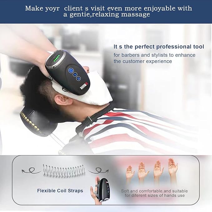 WMARK Barber Massager/Cordless HandheldMassager Charge Neck/Legs/Hand/FaceMassager 2 Massage Nodes 2600AMHBlack