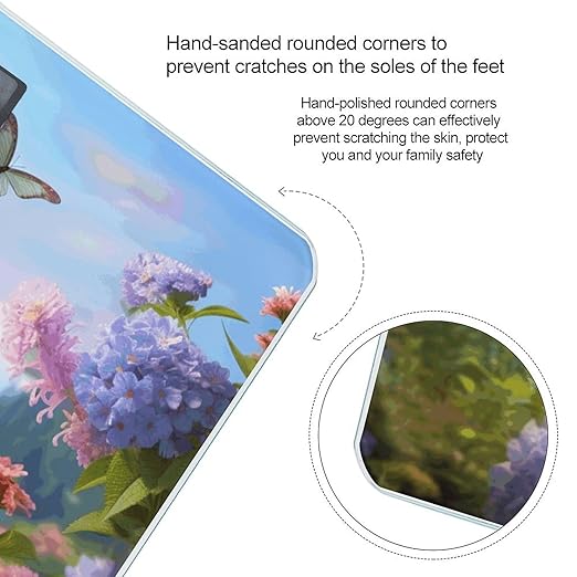 Butterfly Garden Scale for Body Weight Sturdy Tempered Glass Weighing Scales with LCD Display Accurate Digital Bathroom Scale Convenient Body Fat Smart Scales 400lb