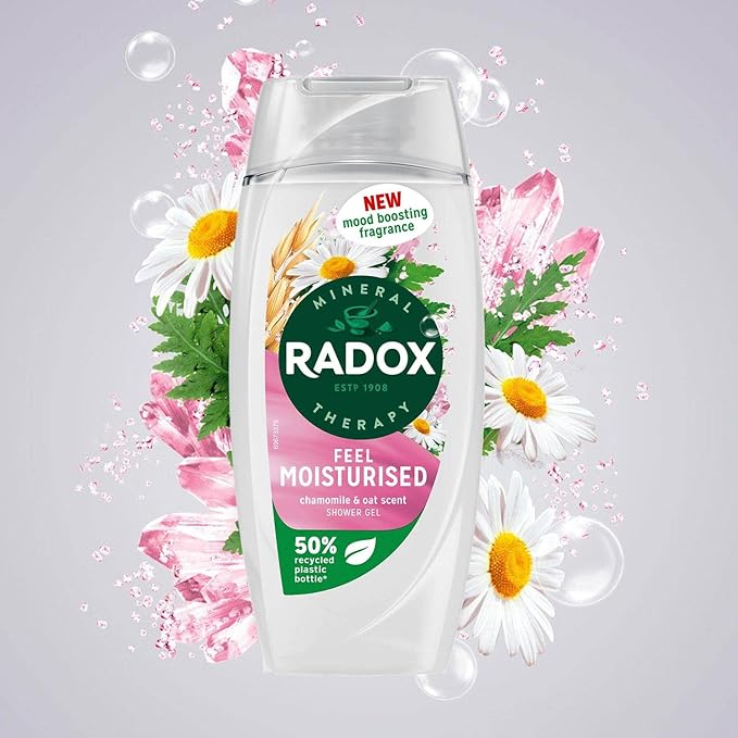 Radox Mineral Therapy Feel Moisturised Shower Gel with Chamomile &amp Oat Scent- 225ml (Pack of 3)