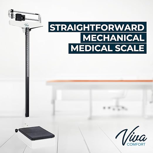 Medical Office Beam Scale Analog Medical Grade Height and Weight Scale Mechanical Bathroom and Gym Scale Weight Capacity 440 lbs