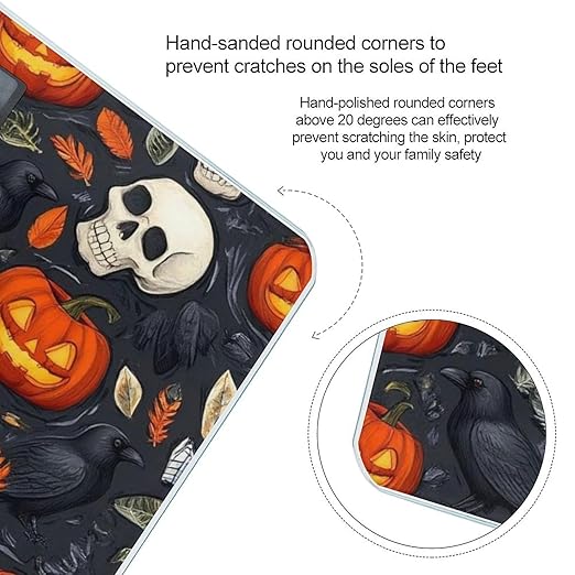 Men's Smart Scale for Body Weight Digital Bathroom Weighing Scale Automatic Switch Energy Saving Scale Halloween Raven Pumpkin Skull