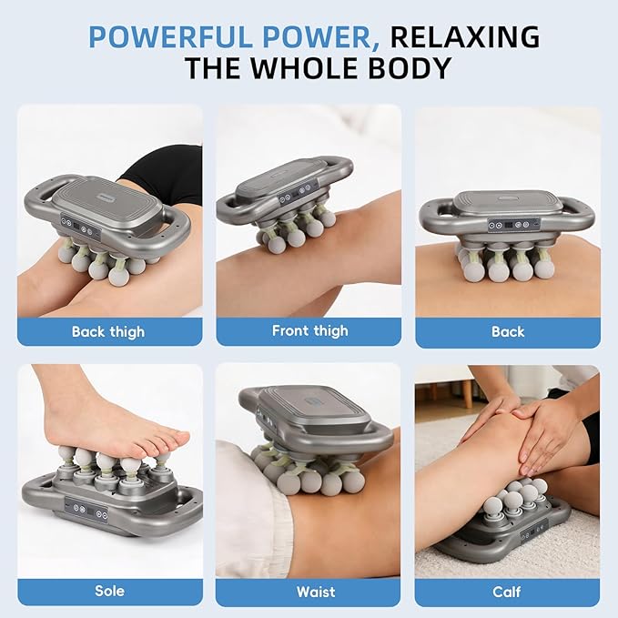 16-Head Full Body Massage Gun Precision Deep Tissue Percussion Massager Electric Handheld Device for Back Shoulder Neck Pain Relief 9 Modes 9 Intensity Levels 1800mAh Battery Dark Grey