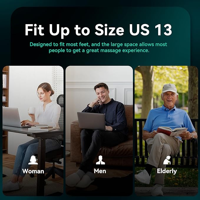 Snailax Foot Massager with Heat Compression Vibration Shiatsu Feet Massager for Plantar Fasciitis Neuropathy Remote Control Up to Size 13 Gifts for Dad Mom Heated Foot Warmer