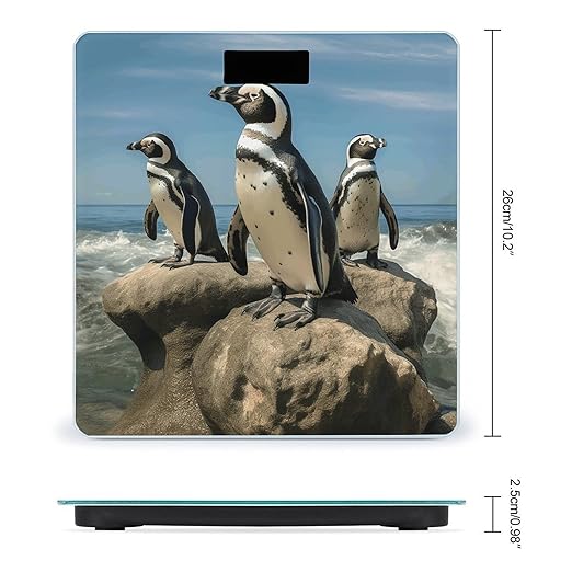 Penguin on The Beach Smart Scale for Body Weight Accurate Bathroom Scale with LED Display Digital Weight Scales Weighing Machine High Precision Scales for Bath Home