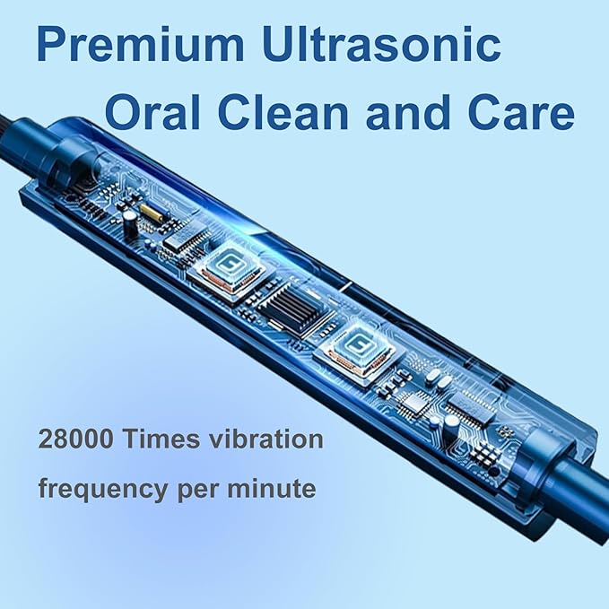 Ultrasonic U-Shaped Toothbrush for Adults Electric Toothbrush has 23760 Nylon BristlesAutomatic 360-degree Cleaning and Waterproof IPX7 4 Modes for Teeth Whitening (White)