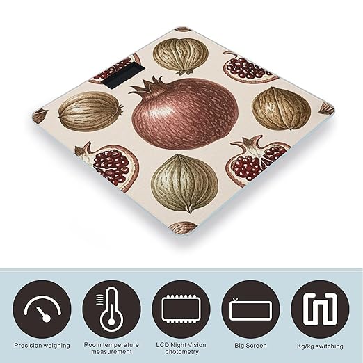 Red Fruit Scale for Body Weight Digital Bathroom Scale Accurate Smart Weight Scales with Large Display Weighing Machine High Precision Scales