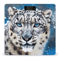 Blue Eyed Snow Leopard Scale with LCD Precision Weighing Scales Sturdy Tempered Glass Weight Scales Easy-to-Read Anti-Slip Weight Digital Bathroom Scale for Daily