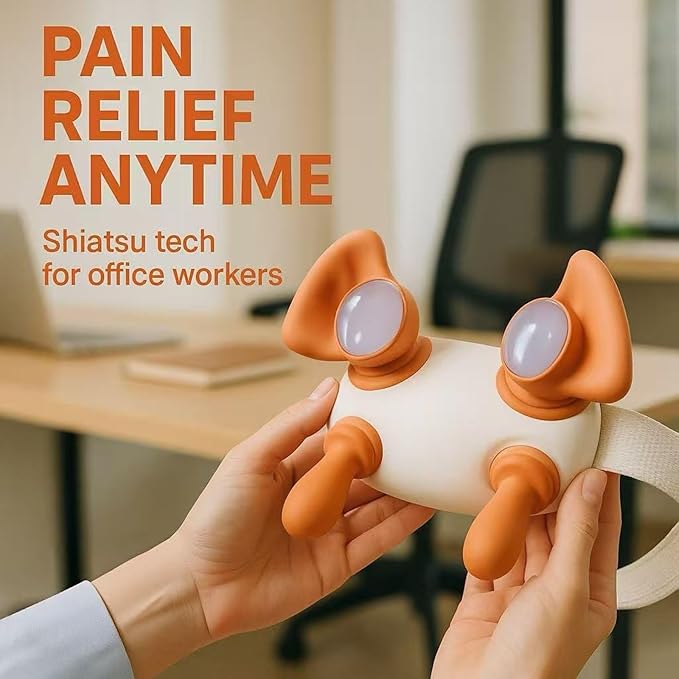 4D Neck and Shoulder Massager Bionic Heated Massager Shiatsu Kneading &amp Hands Traction for Deep Tissue Portable Wireless Massager for Daily Body Relief 3 Relax Modes Gift for Men Women