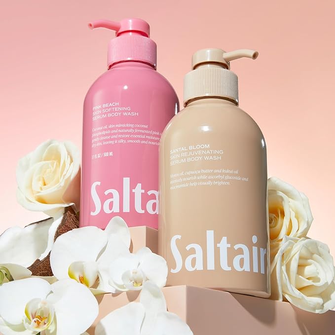 Saltair Body Wash Signature Scents 2-Pack. Moisturizing Body Cleanser with Monoi Oil and Cupuacu Butter. Luxury Shower Gel for Women and Men. Vegan Cruelty-Free Paraben-Free. 2x 17oz Pump Bottles