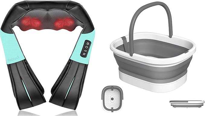 Nekteck Shiatsu Neck and Back Massager and Foot Basin