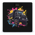 Cool Black Dump Truck Digital Bathroom Scale for Body Weight Lighted LCD Display Round Corner