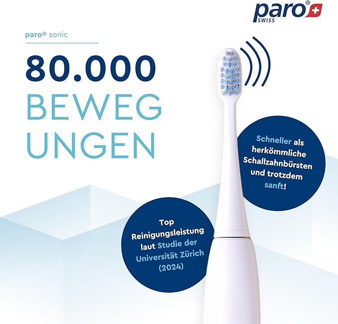 Paro Sonic Electric Toothbrush Hydro Dynamic Effect. Sensitive hydrodynamic Electric Toothbrush Help Cleaning Efficiency. up to 80000 MOV/Min Comes with Travel Bag and interdental Brushes