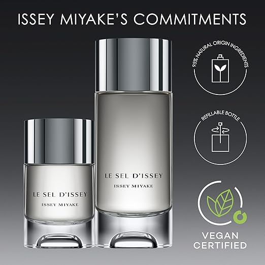 Issey Miyake Le Sel d'Issey Shower Gel - Fresh Woody Marine Shower Gel for Men - With Salt Accord Marine Seaweed Ginger &amp Cedarwood - 6.7 oz