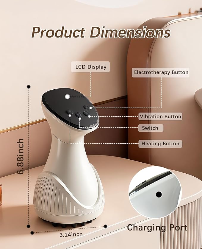 Lymphatic Drainage Massager Helps Reduce Stretch Marks &amp Cellulite 12 Level Anti Cellulite Massage Tool &amp Body Sculpting Machine with Light Therapy Heat &amp Vibration for Legs Arms Belly