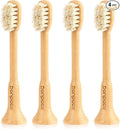 Replacement Toothbrush Heads Compatible with Philips Sonicare Eco-Friendly Bamboo Handle with Natural Horse Hair Bristles Ultra Soft &amp Deep Cleaning Zero Waste Plastic-Free Alternative