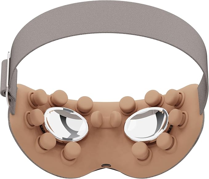 Eye Massager with 2 Level Heat &amp Cool 150 Mins Uses 3 Modes &amp 14 Vibration Heads Heated Eye Mask with Bluetooth Music for Migraine Eye Strain Puffiness and Dry Eye Relief Eyes Care for Wo