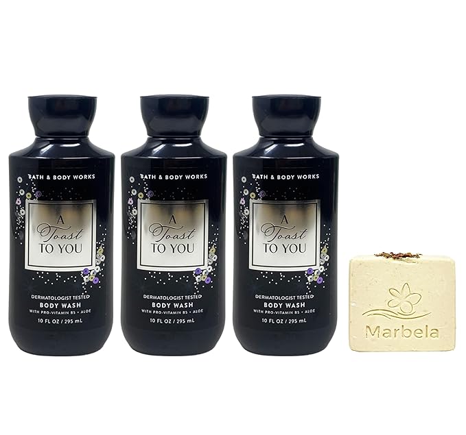 Bath &amp Body Works A Toast To You 3 - Body Washes with a Creamy Rose Bar Soap