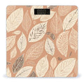 White and Brown Leaves Scale for Body Weight Anti-Slip Tempered Glass Digital Bathroom Scales Clear LCD Display Weighing Scale Safe Rounded Corners Smart Scales