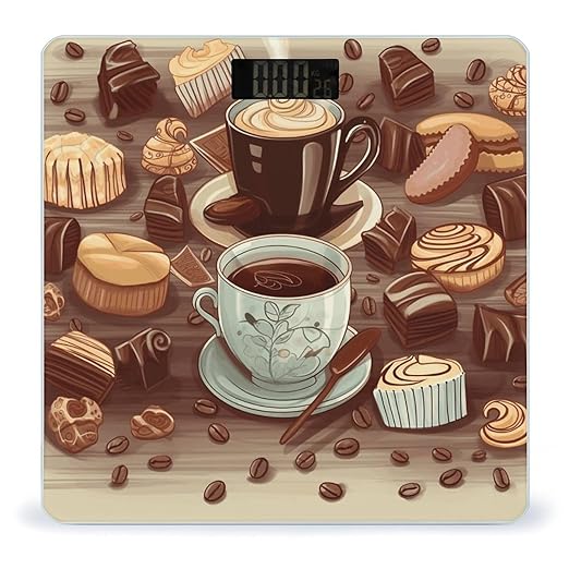 Coffee and Sweets Sugar Chocolate Scale for Body Weight Safe Rounded Corners Tempered Glass Digital Bathroom Scale LED Display 400lb Capacity Weight Scales with High Precision Sensors