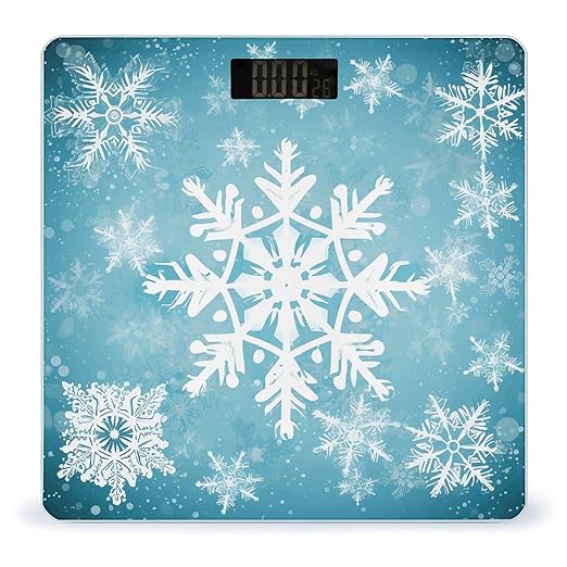 Winter Snowflake Weight Scale Large Bathroom Scales Digital Weight with Bright LED Display Non Slip Automatic Weighing Scale Fashion Weighing Machine for Body