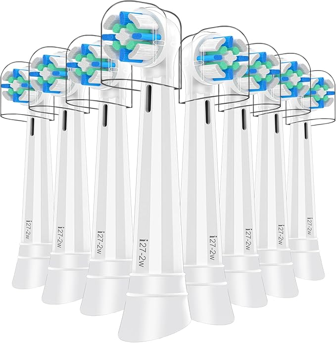 iO Replacement Heads Compatible with Oral b iO 2/3/4/5/6/7/8/9/10 Series Electric ToothbrushToothbrush Heads with Medium-Hard Bristles for Plaque Removal &amp Teeth CareWhite
