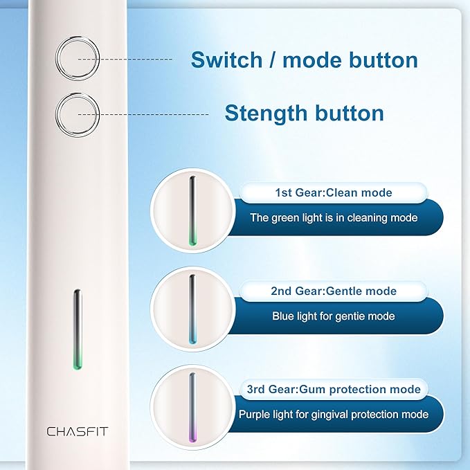 Electric Toothbrush for AdultsWave Oscillation &amp Vibration Sonic Tooth BrushBASS-Brushing Technique Travel Rechargeable Toothbrushes with 4 Soft Bristle Replace HeadsGifts for Men Women