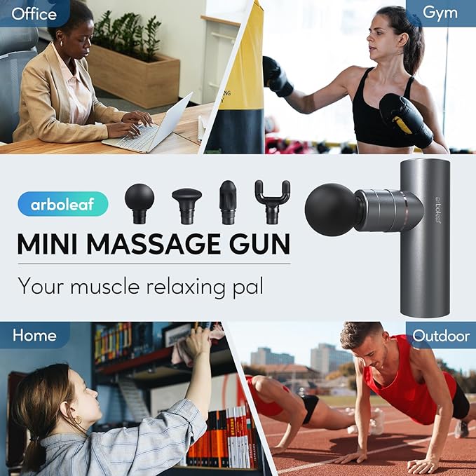 arboleaf Thermacool Massage Gun Deep Tissue with Heat and Cold Head Full-Metal Electric Portable Hand Held Massager Gun for Back Body Sore Muscles Pain Relief