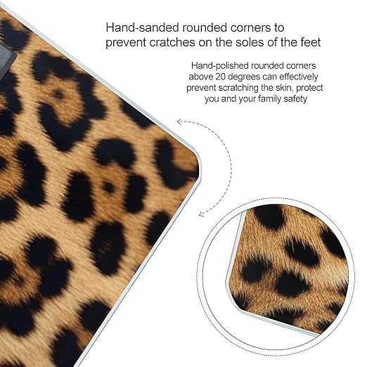 Rough Leopard Print Scale for Body Weight Digital Bathroom Scale Accurate Smart Weight Scales with Large Display Weighing Machine High Precision Scales