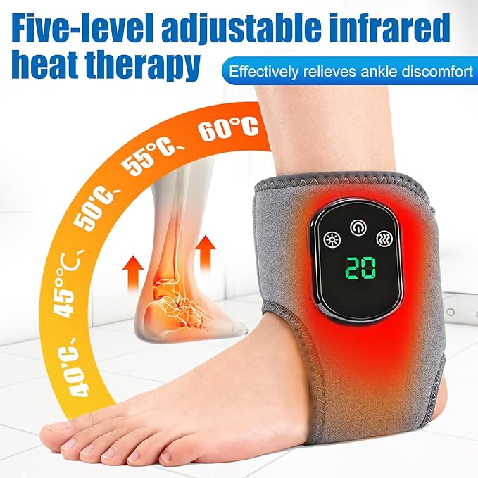 Foot MassagerWireless 3 in 1 Foot Revive Massager with 3 Vibration Mode5 Heat Leavel for Both Father and Mother Wireless &amp Portable (Gray 2pcs)