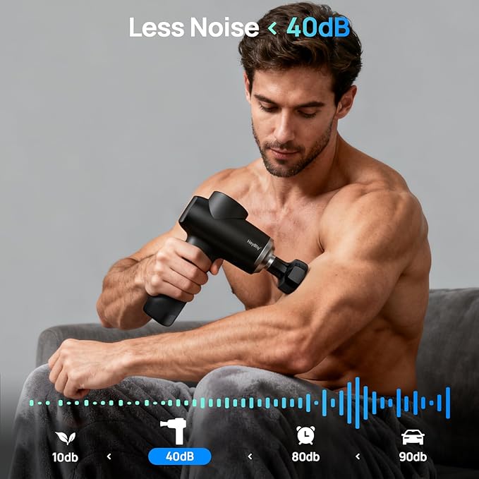 Professional Muscle Massage Gun with Heat Portable Handheld Muscle Massager Percussion Back Body Masajeador 12mm Amptitude for Athletes RunnerFSA Eligible &amp HSA Approved
