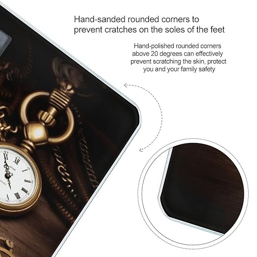 Steampunk Watches Keys and Chains Weight Scale for Body Weight Digital Bathroom Scale High Capacity Accurate Digital Weighing Scales and Easy-to-Read on Backlit LCD Display Scales