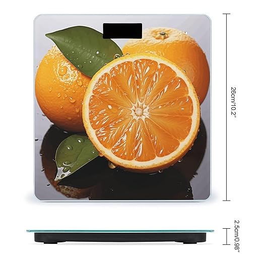 Orange Scale for Body Weight Precision Bathroom Weighing Scales with Back Lit LCD Display Sturdy Tempered Glass Body Weight Scales Digital Bathroom Scale 400lb