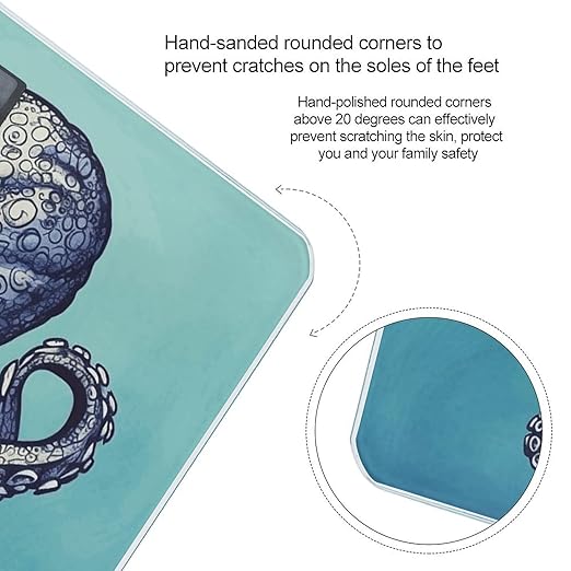 Octopus DesignScale for Body Weight with LCD High Precision Weighing Scales Fashion Sturdy Tempered Glass Weight Scales Easy-to-Read Digital Bathroom Scale for Daily 400lb