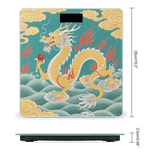 Dragon Scale for Body Weight Sturdy Tempered Glass Weighing Scales with LCD Display Accurate Digital Bathroom Scale Convenient Body Fat Smart Scales Easy Read