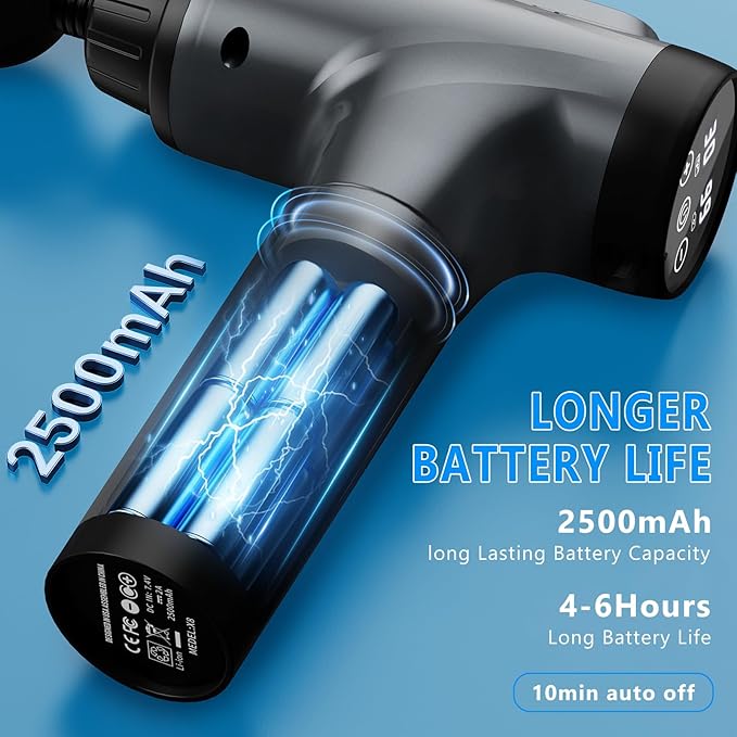 Massage Gun Muscle Massage Gun for Athletes Handheld Electric Deep Tissue Back Massager Percussion Massage Device for Pain Relief with 30 Speed Levels 9 Heads