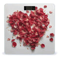 Petals Form Heart Shape Scale for Body Weight Precision Bathroom Weighing Scales with Back Lit LCD Display Sturdy Tempered Glass Body Weight Scales Digital Bathroom Scale 400lb