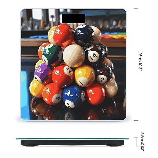 Color Billiards Weight Scale Digital Electronic Scales Bathroom Scale Larg LCD Backlight Display High Precisio MeasurementsTempered Glass