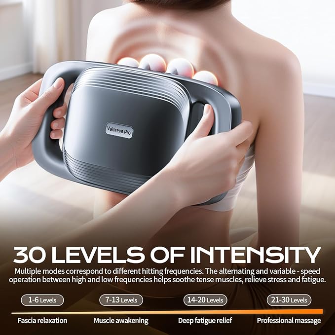 Massager.16 deep Tissue Massage Heads 30 Speed Settings.Effectively relieves ShoulderNeck and Back PainSuitable for Families and sedentary Office Workers. Suitable Mother's Day Gift.