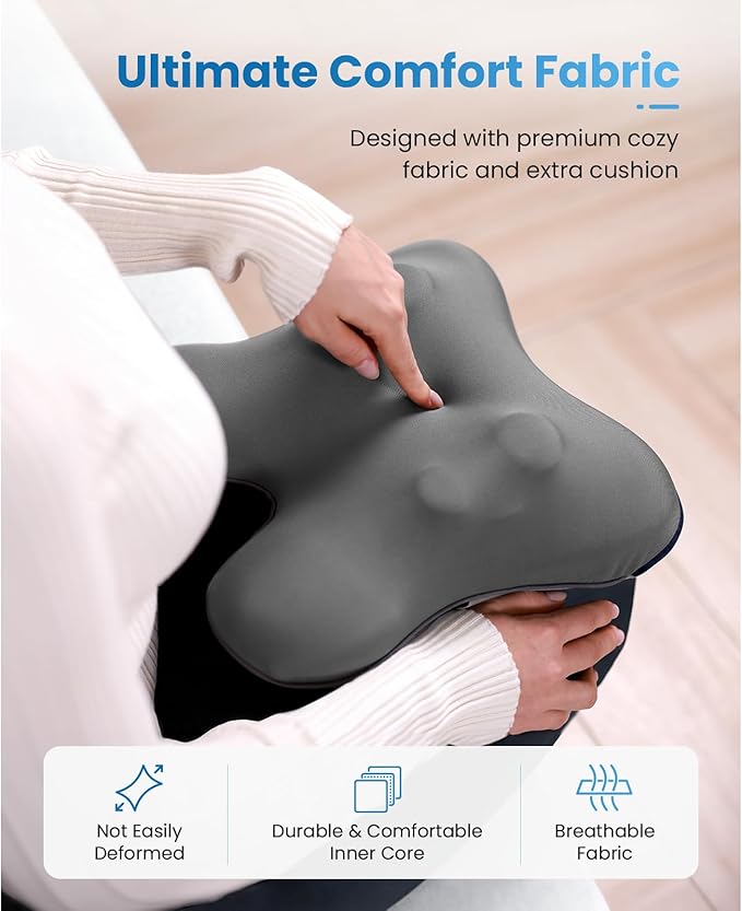 BOB AND BRAD Back Massager with Heat and Remote EZBack Plus Shiatsu Massage Pillow with 3 Level Kneading Deep Tissue Massage for Neck Shoulder Leg Upper &amp Lower Back Pain Relief FSA Eligible
