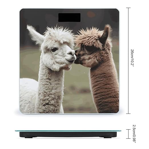 Funny Alpaca Bathroom Scale for Body Weight Bathroom Weighing Scale with Backlit LCD Display Highly Accurate Measures Weight Up to 180kg