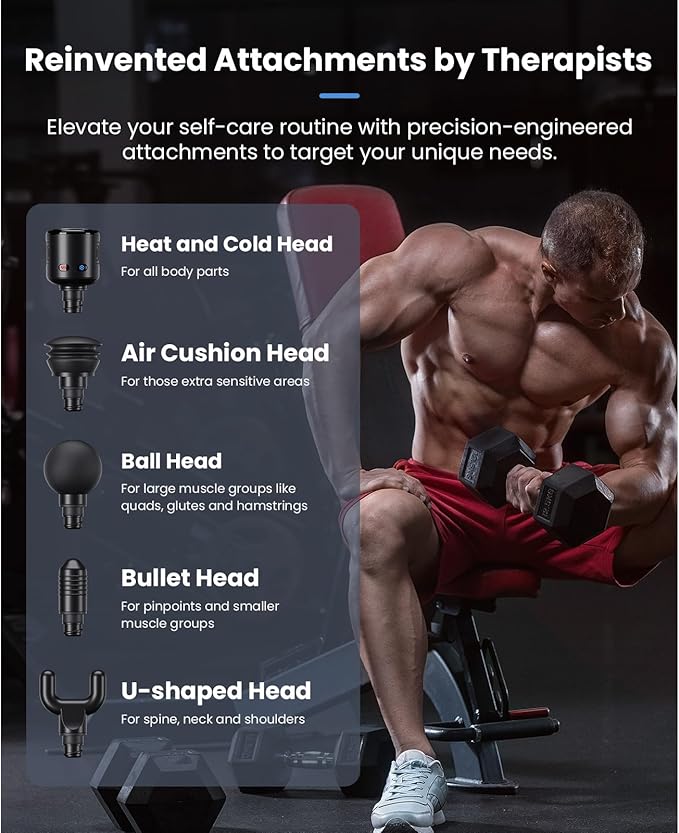 BOB AND BRAD A2 Pro Massage Gun with Heat and Cold Therapy FSA-HSA Eligible Professional Percussion Massage Gun Deep Tissue for Back Pain Relief Heated Muscle Massager with Force Sensor for Athletes
