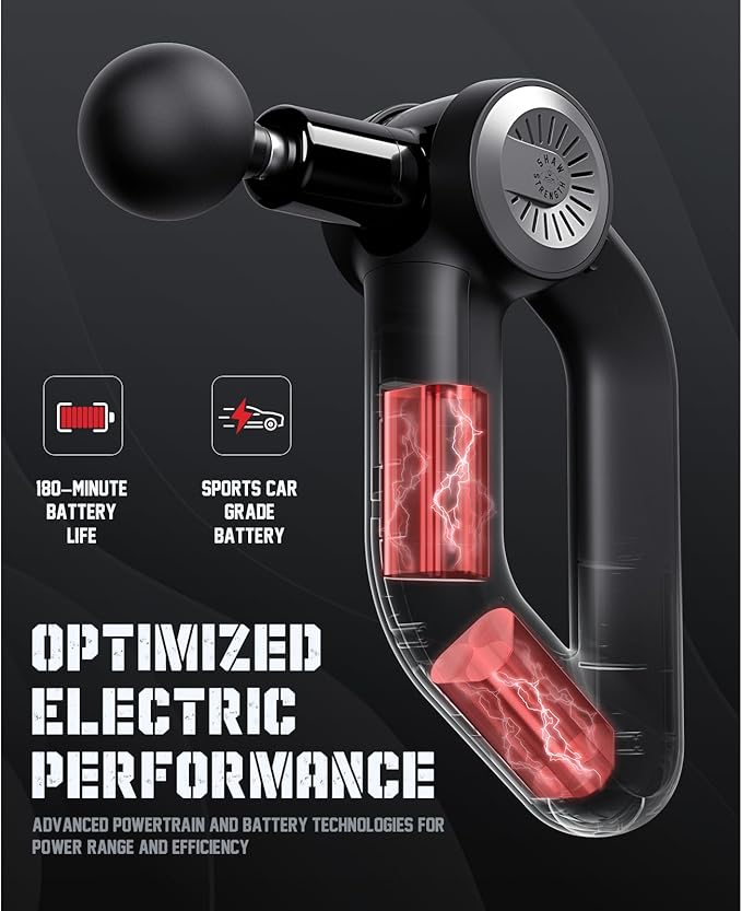 Shaw Strength S6 Pro Massage Gun Deep Tissue Percussion with 16mm Amplitude Professional Muscle Massager Gun for Athletes Pain Relief Handheld Massagers for Muscles 7 Attachments