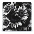 Digital Bathroom Scale for Body Weight Scale with Bright LCD Display High Accuracy Step-On Technology Auto On/Off Black and White Sunflowers Digital Scales 400 Lbs /180kg