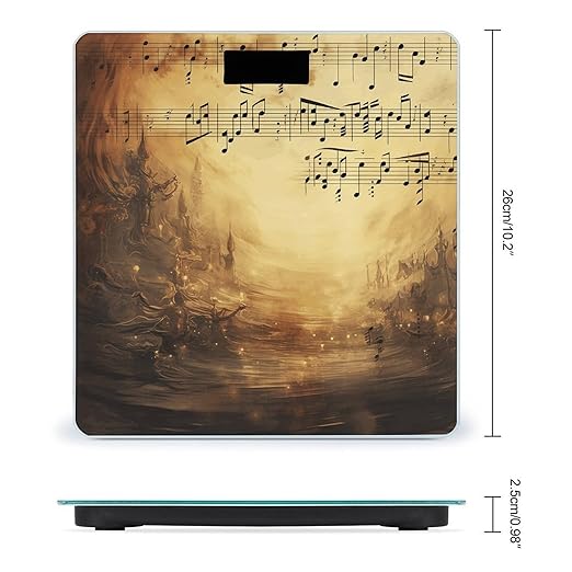 Sheet Music Digital Bathroom Scale for Body Weight Weighing Scale with Backlit LCD Display High Precision Measurements &amp Measures Weight Up to 180kg