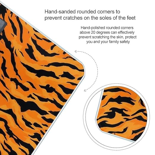 Men's Fashion Automatic Switch Digital Bathroom Weighing Scale Smart Scale Tiger Stripe Animal Print