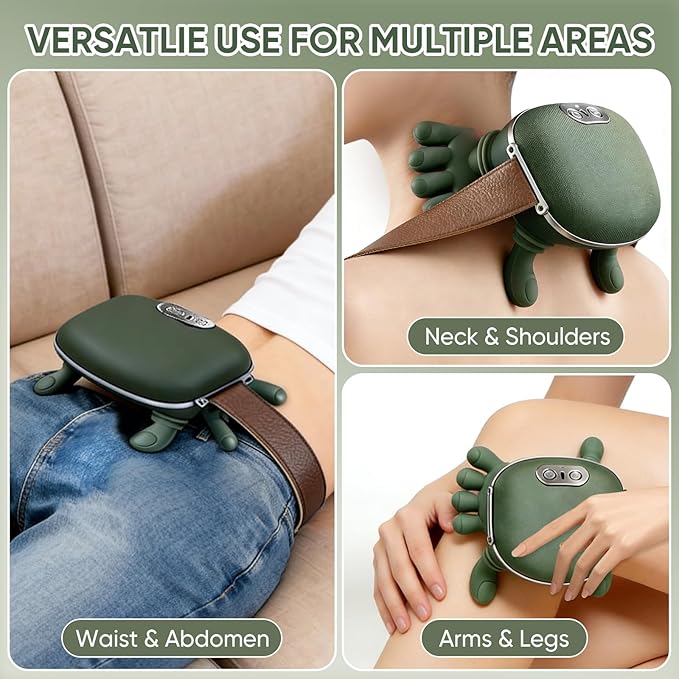Bionic Neck Massager with Adjustable Heat Portable Deep Tissue 4D Kneading Electric Shoulder Massager Compact Design with Soft Silicone Massage Heads for Relaxation and Comfort
