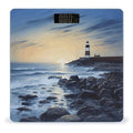 The Seaside Lighthouse Bathroom Scale Automatic Power On/Off Body Scales LCD Backlight Display Square Digital Scale Rounded Corners Bathroom Scales for Home Bedrooms